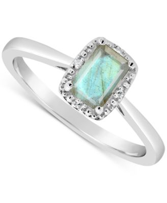 Macy's - Labradorite & Diamond Accent Ring in Sterling Silver (Also in Onyx & Turquoise)
