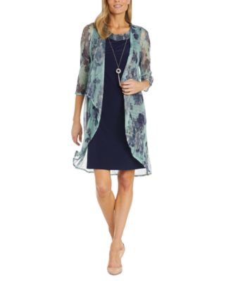 R & M Richards - Women's 2-Pc. Printed Jacket & Dress Set