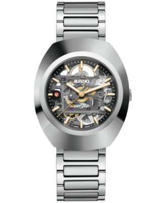 Rado - Unisex Swiss Automatic DiaStar Skeleton Stainless Steel Bracelet Watch 38mm