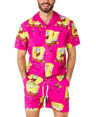 OppoSuits - Men's Short-Sleeve SpongeBob Graphic Shirt & Shorts Set