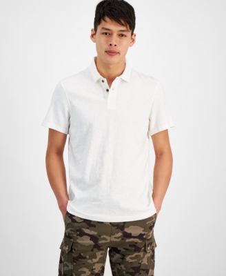 Sun + Stone - Men's Regular-Fit Textured Polo Shirt