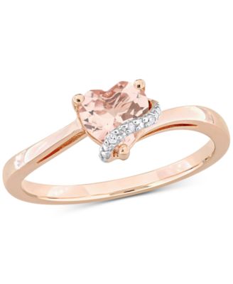Macy's - Morganite (5/8 ct. t.w.) & Diamond Accent Heart Ring in 18k Rose Gold Flash-Plated Sterling Silver