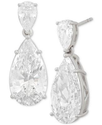 Arabella - Cubic Zirconia Pear Drop Earrings in Sterling Silver