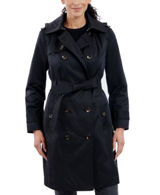 London Fog - Women's Double-Breasted Hooded Trench Coat