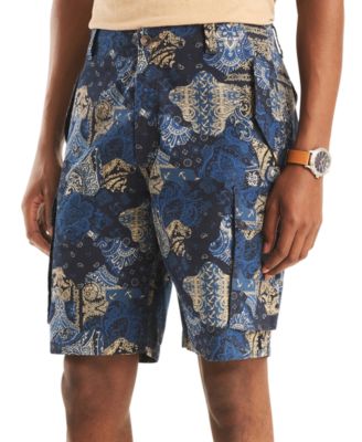 Nautica - Men's Classic-Fit Stretch Paisley Patchwork-Print 9-1/2" Cargo Shorts