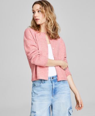 And Now This - Women's Button-Down Dropped-Shoulder Basic Cardigan Sweater