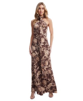 Dress the Population - Women's Olivia Floral-Print Low-Back Gown