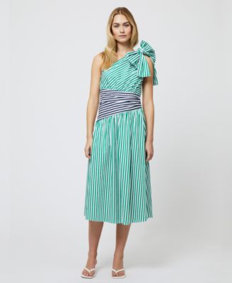 French Connection - Women's Alexis Cotton One-Shoulder Striped Dress