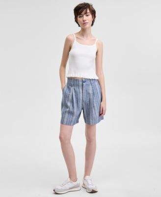 And Now This - Women's Striped Elasticated-Back Shorts
