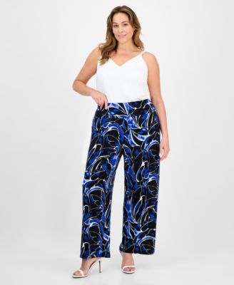 Anne Klein - Plus Size High-Rise Pull-On Palazzo Pants