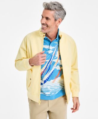 Club Room - Men's Cotton-Blend Harrington Mock-Neck Jacket