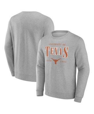 Fanatics - Men's Gray Texas Longhorns True Classics Act Fast Fleece Pullover Sweatshirt