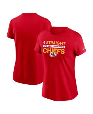 Nike - Women's Red Kansas City Chiefs Nine-Straight AFC West Division Champions T-Shirt