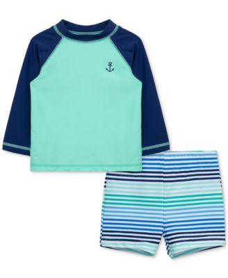 Little Me - Baby Boys 2-Pc. Anchor Rash Guard & Swim Trunks Set