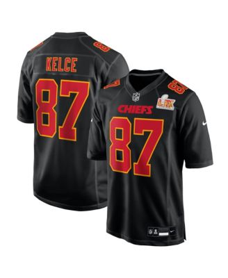 Nike - Men's Travis Kelce Black Kansas City Chiefs Super Bowl LIX Patch Fashion Game Jersey