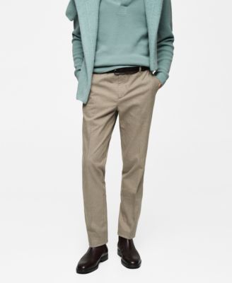 MANGO - Men's EU Regular Fit Flannel Trousers
