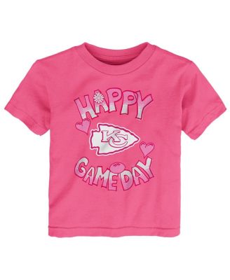 Outerstuff - Baby Boys and Girls Pink Kansas City Chiefs Happy Gameday T-Shirt