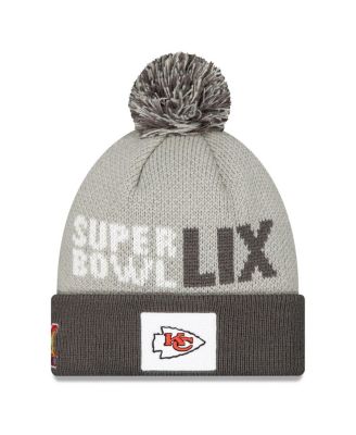 New Era - Men's Gray Kansas City Chiefs Super Bowl LIX Opening Night Knit Hat with Pom
