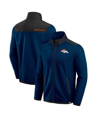 Fanatics - Men's Navy Denver Broncos Color Block Polar Fleece Full-Zip Jacket