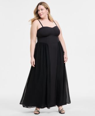 SENI & CADE - Plus Size Sweetheart-Neck Sleeveless Gown