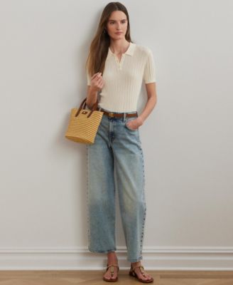 Lauren Ralph Lauren - Women's High-Rise Wide-Leg Cropped Jeans