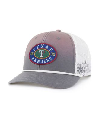 '47 Brand - Men's Gray/White Texas Rangers Tide Sweep Rope Trucker Adjustable Hat