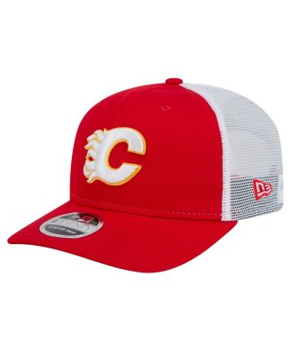 New Era - Men's Red Calgary Flames Core Trucker 9SEVENTY Stretch-snap Hat
