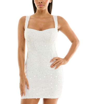 City Studios - Juniors' Sequin Boucle Sleeveless Bodycon Dress