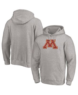 Fanatics - Men's  Heather Gray Minnesota Golden Gophers Primary Logo Pullover Hoodie