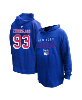 Profile - Women's Mika Zibanejad Blue New York Rangers Plus Size Name Number Thermal Pullover Hoodie
