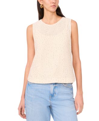 Vince Camuto - Women's Sequined Sleeveless Crewneck Top