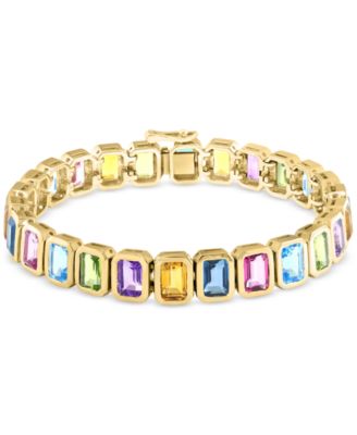 EFFY Collection - Multi-Gemstone Flex Bracelet (25-1/2 ct. t.w.) in 14k Yellow Gold-Plated Sterling Silver