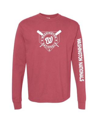 Soft As A Grape - Women's Red Washington Nationals Pigment Dye Long Sleeve T-Shirt
