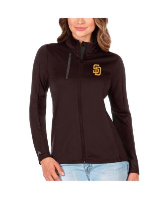 Antigua - Women's Brown/Charcoal San Diego Padres Generation Full-Zip Jacket