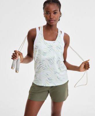 ID Ideology - Women's Fluid Zebra Printed Racerback Tank Top