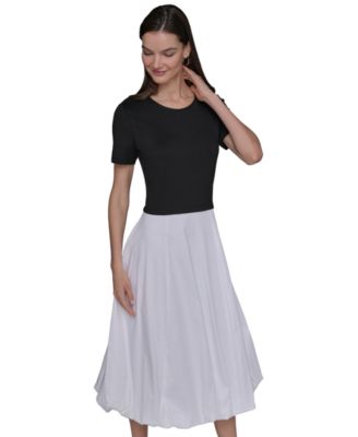KARL LAGERFELD PARIS - Women's Bubble Skirt Midi Dress