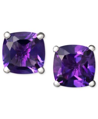 Macy's - Peridot (2 ct. t.w.) Cushion Stud Earrings in 14k white gold (Also Available in Garnet, Amethyst, Citrine and Blue Topaz)