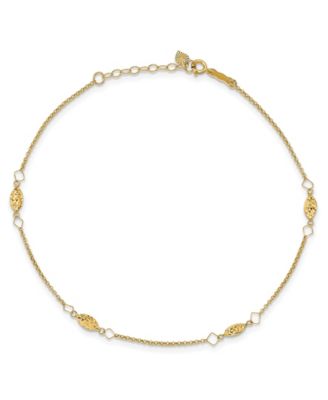 Macy's - Rice Puff Bead Anklet in 14k Yellow Gold