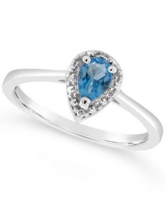 Macy's - Gemstone and Diamond Accent Ring in Sterling Silver