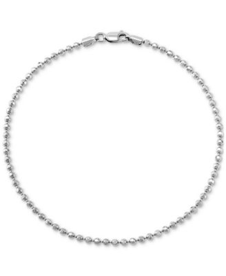 Giani Bernini - Beaded Link Ankle Bracelet in 18k Gold-Plated Sterling Silver or Sterling Silver