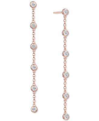 Macy's - Diamond Bezel Linear Drop Earrings (1/10 ct. t.w.)