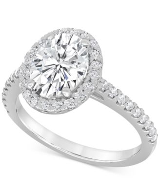 Badgley Mischka - Certified Lab Grown Diamond Oval-Cut Halo Engagement Ring (2-1/2 ct. t.w.) in 14k Gold