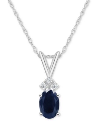 Macy's - Ruby (1 ct. t.w.) & Diamond Accent 18" Pendant Necklace in 14k White Gold (Also in Sapphire)