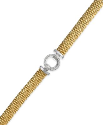 Macy's - Diamond Ring Accent Mesh Bracelet in Vermeil and Sterling Silver (1/4 ct. t.w.)
