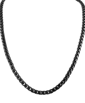 Bulova - Men's Link Chain 22" Necklace in Black-Plated Stainless Steel