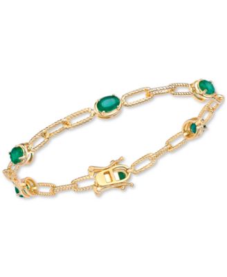 Macy's - Emerald Rope Link Bracelet (3 ct. t.w.) in Gold-Plated Sterling Silver (Also in Ruby & Sapphire)