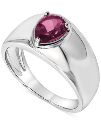 Macy's - Pink Topaz Pear Solitaire Ring (3/4 ct. t.w.) in Sterling Silver