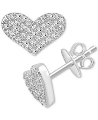 EFFY Collection - Diamond Heart Cluster Stud Earrings (1/4 ct. t.w.) in Sterling Silver
