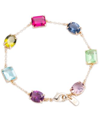 Lauren Ralph Lauren - Gold-Tone Multicolor Stone Flex Bracelet