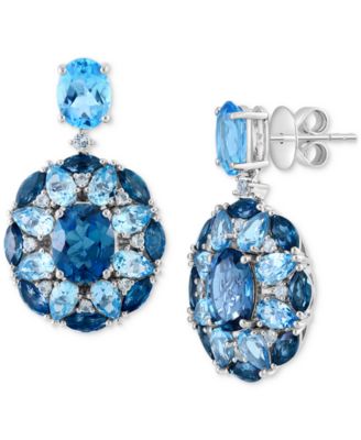 EFFY Collection - Multi-Topaz Cluster Drop Earrings (15-1/10 ct. t.w.) in Sterling Silver